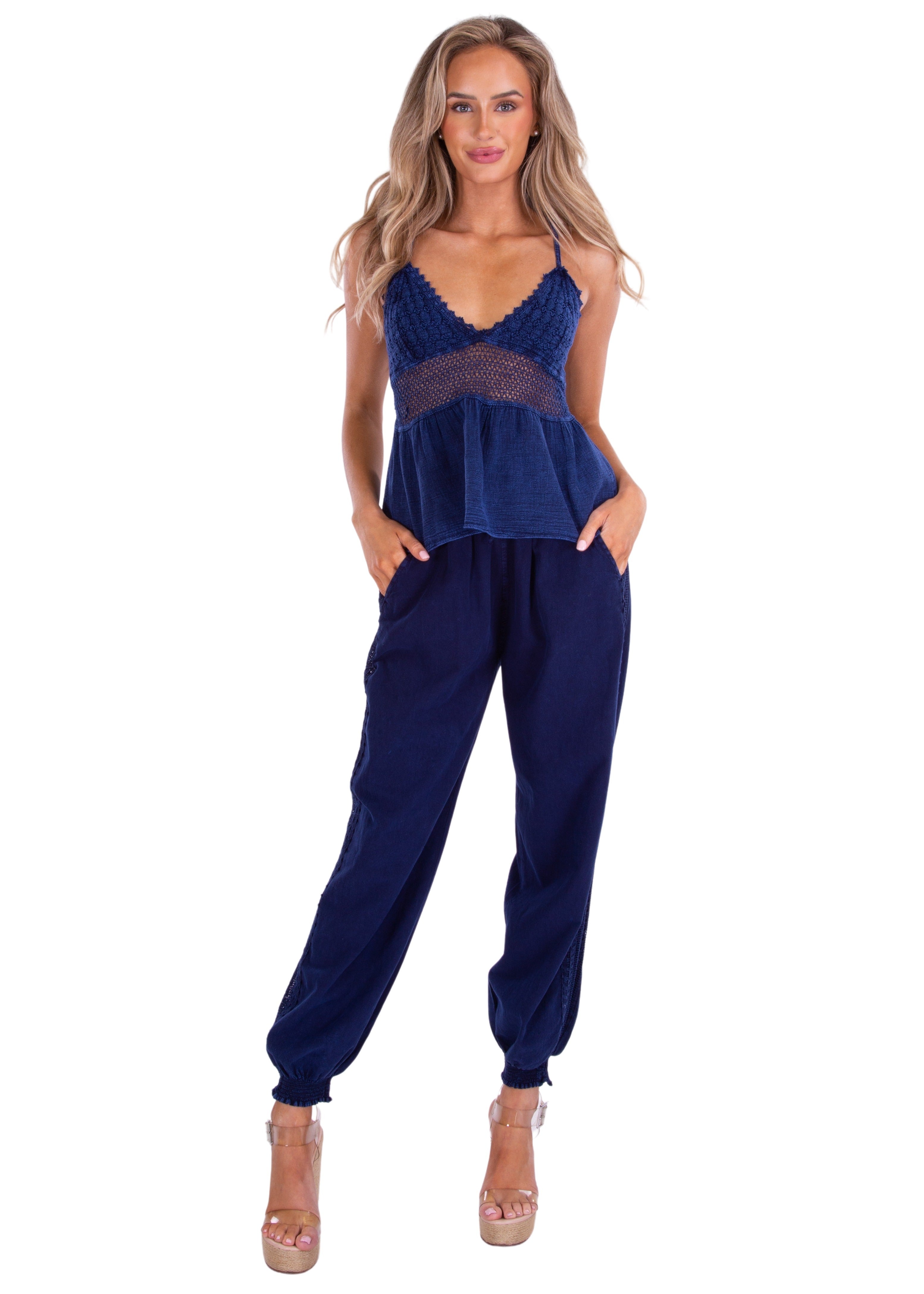 'Mona' Crochet Cut Out Top