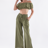 'Michaela' Paperbag Waist Wide Leg Pants