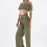 'Michaela' Paperbag Waist Wide Leg Pants