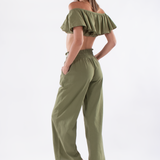 'Michaela' Paperbag Waist Wide Leg Pants