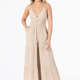 'Clare' Backless Halter Jumpsuit
