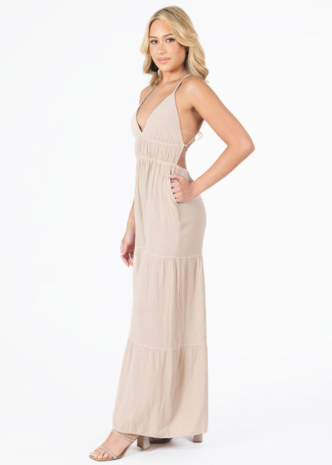 'Clare' Backless Halter Jumpsuit