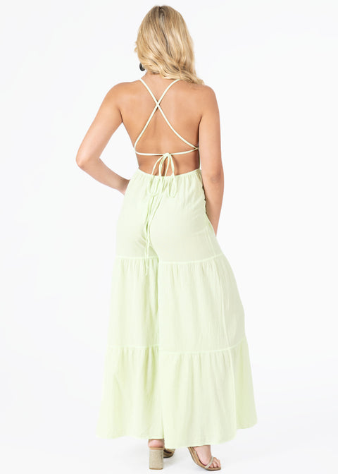 'Clare' Backless Halter Jumpsuit