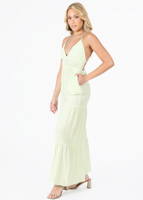 'Clare' Backless Halter Jumpsuit