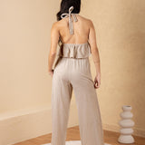 'Alaina' Tie Front Ruffle Top