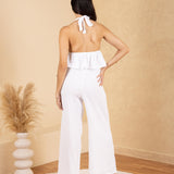 'Alaina' Tie Front Ruffle Top