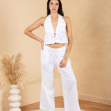 'Alaina' Tie Front Ruffle Top
