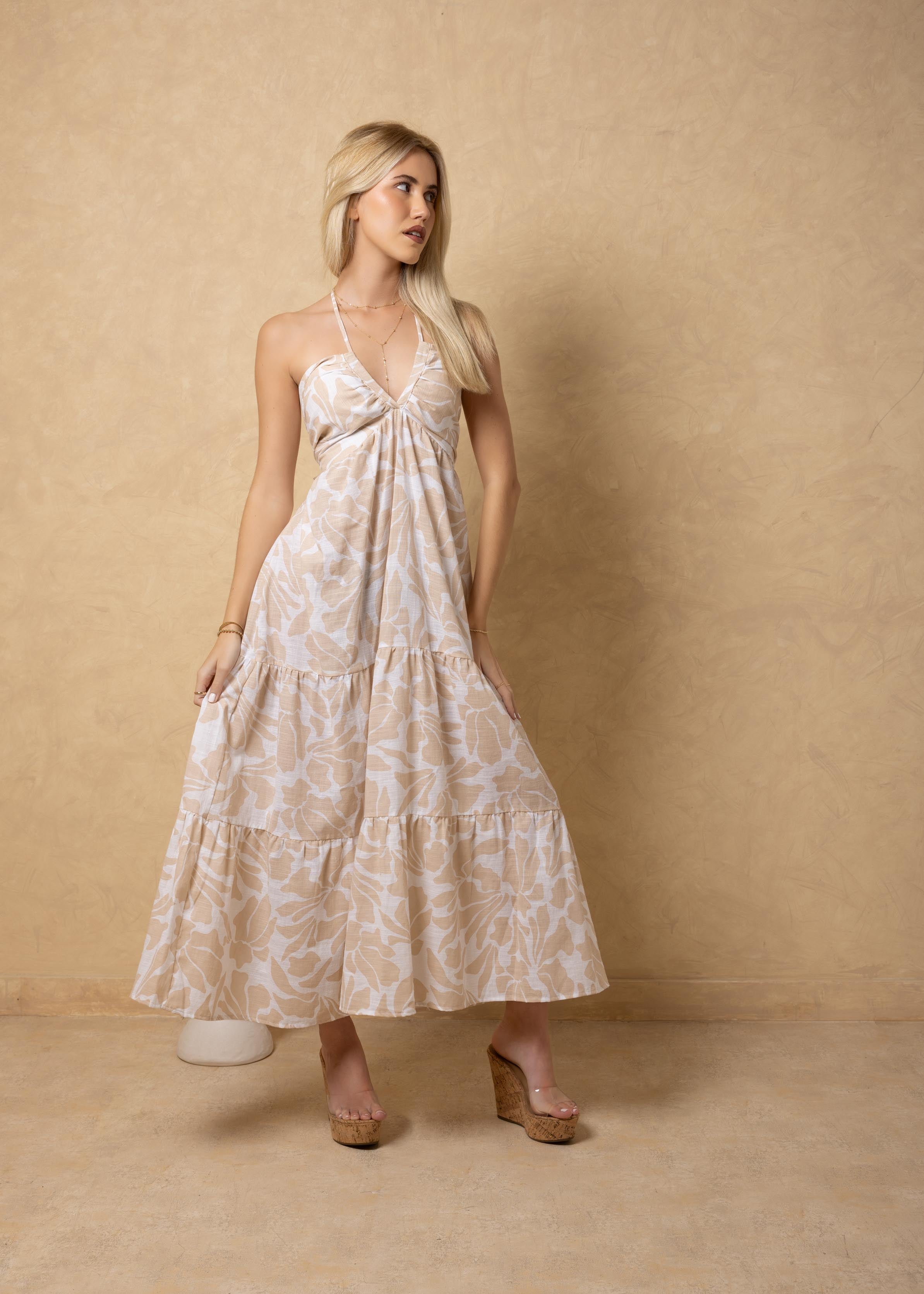 'Selene' Tiered Print Maxi Dress