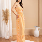 'Sereia' Striped Maxi Dress