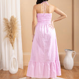 'Sereia' Striped Maxi Dress