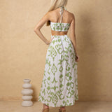 'Flavia' Halter Cutout Print Maxi Dress