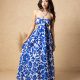 'Flavia' Cutout Print Maxi Dress