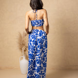 'Flavia' Cutout Print Maxi Dress