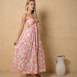 'Flavia' Halter Cutout Print Maxi Dress