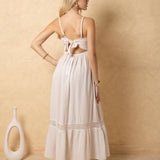 'Carmela' Crochet Trim Maxi Dress