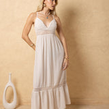 'Carmela' Crochet Trim Maxi Dress