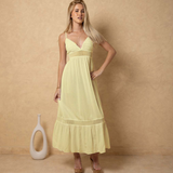 'Carmela' Crochet Trim Maxi Dress