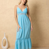 'Carmela' Crochet Trim Maxi Dress