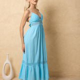 'Carmela' Crochet Trim Maxi Dress