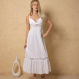 'Carmela' Crochet Trim Maxi Dress