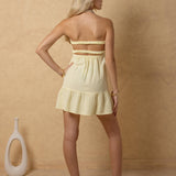 'Gia' Strapless Twist-Front Cutout Mini Dress