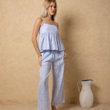 'Solana' Drawstring Wide Leg Print Pants