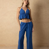 'Solana' Drawstring Wide Leg Pants