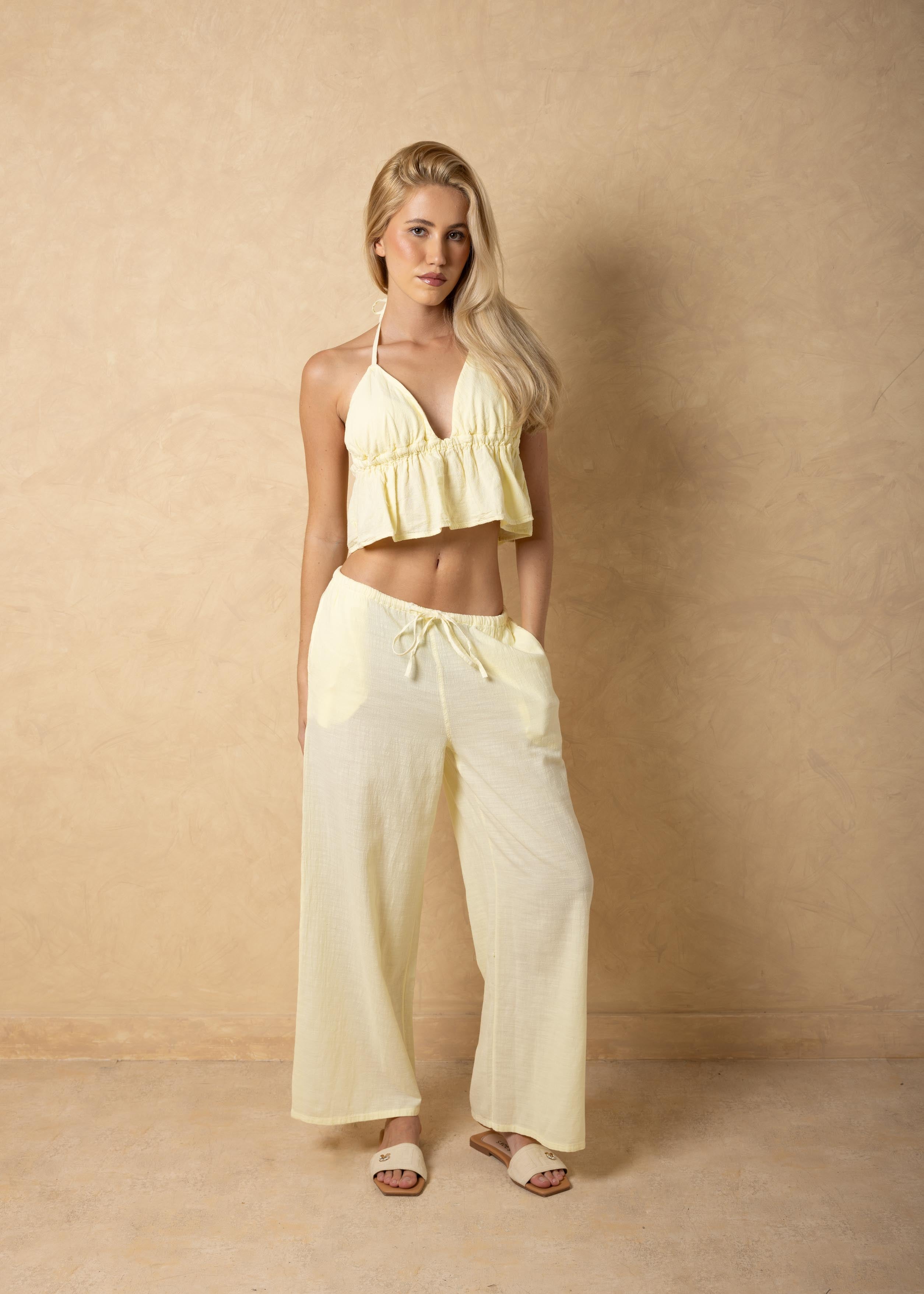 'Solana' Drawstring Wide Leg Pants