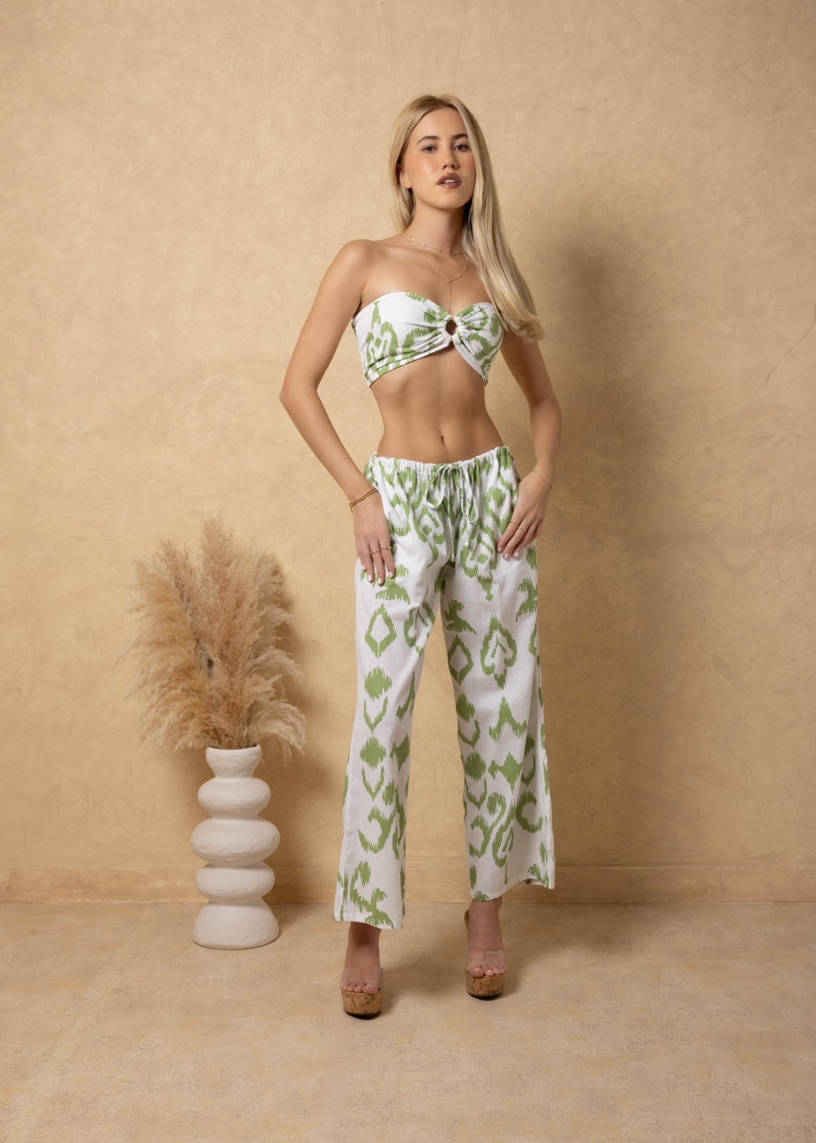 'Abby' Strapless Print Crop Top WOMEN'S TOP for women resort wear - Seaspice Resort Wear