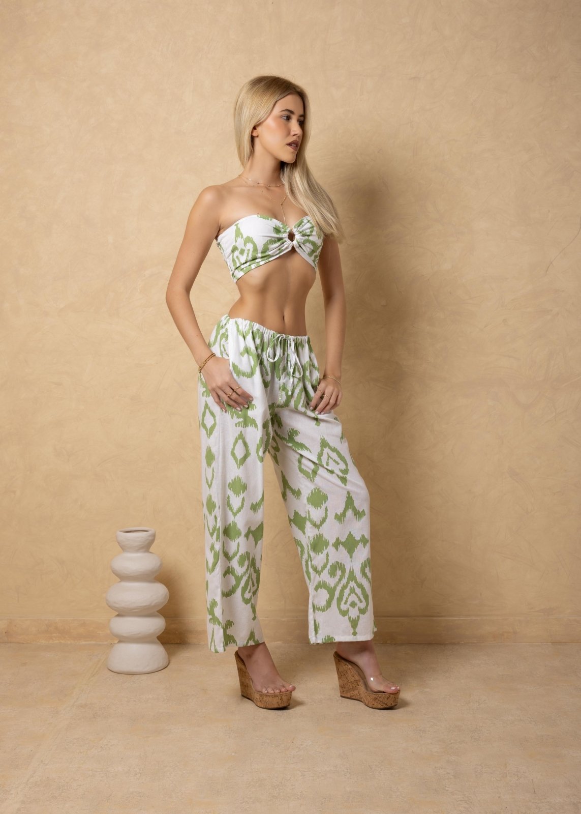 'Abby' Strapless Print Crop Top WOMEN'S TOP for women resort wear - Seaspice Resort Wear