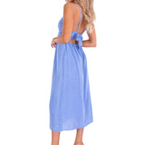 'Aisha' Tie-Back Midi Dress