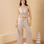 'Alaina' Tie Front Ruffle Top WOMEN'S TOP for women resort wear - Seaspice Resort Wear