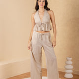 'Alaina' Tie Front Ruffle Top WOMEN'S TOP for women resort wear - Seaspice Resort Wear
