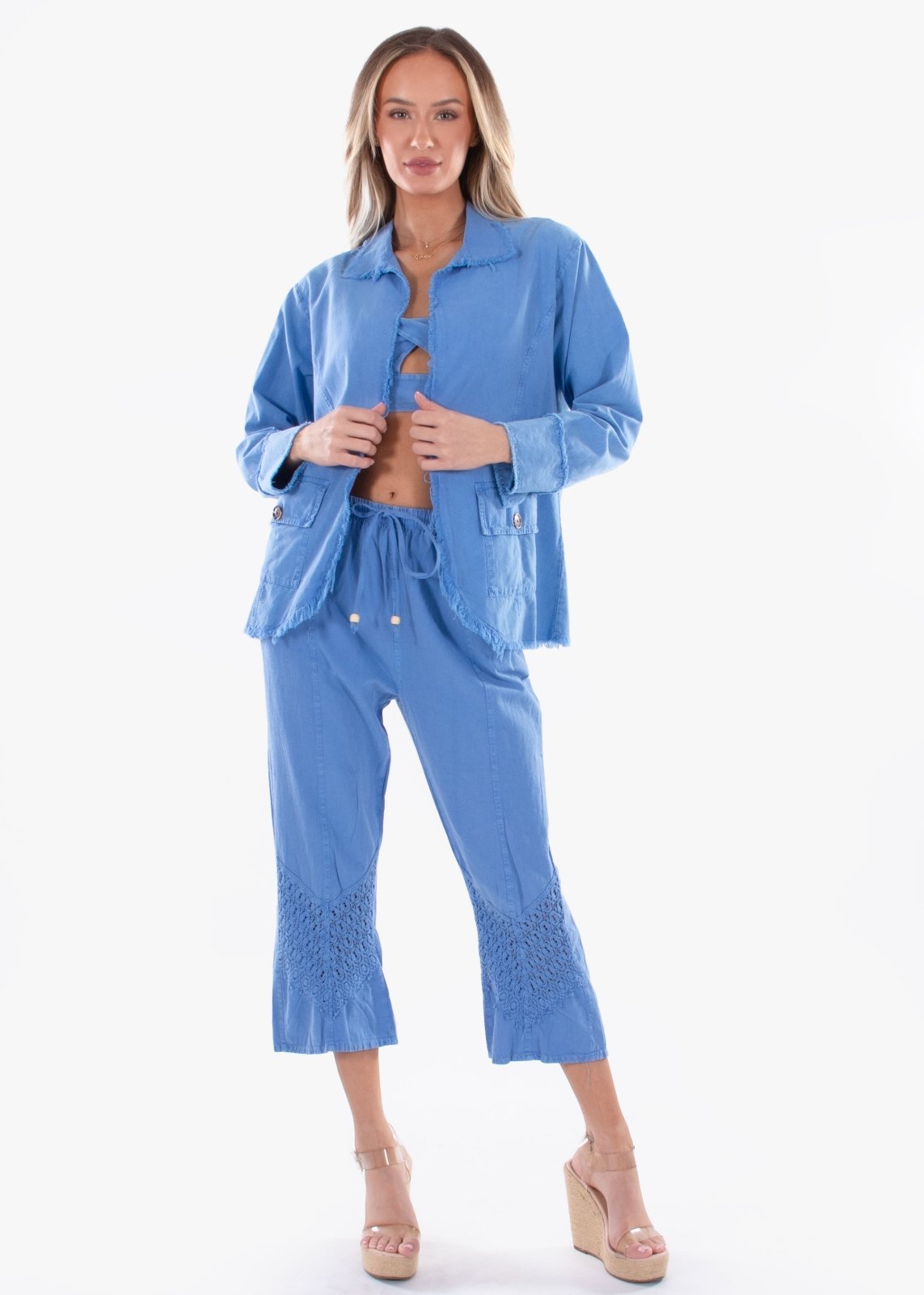 'Alessia' Long Cotton Jacket WOMEN'S JACKET for women resort wear - Seaspice Resort Wear