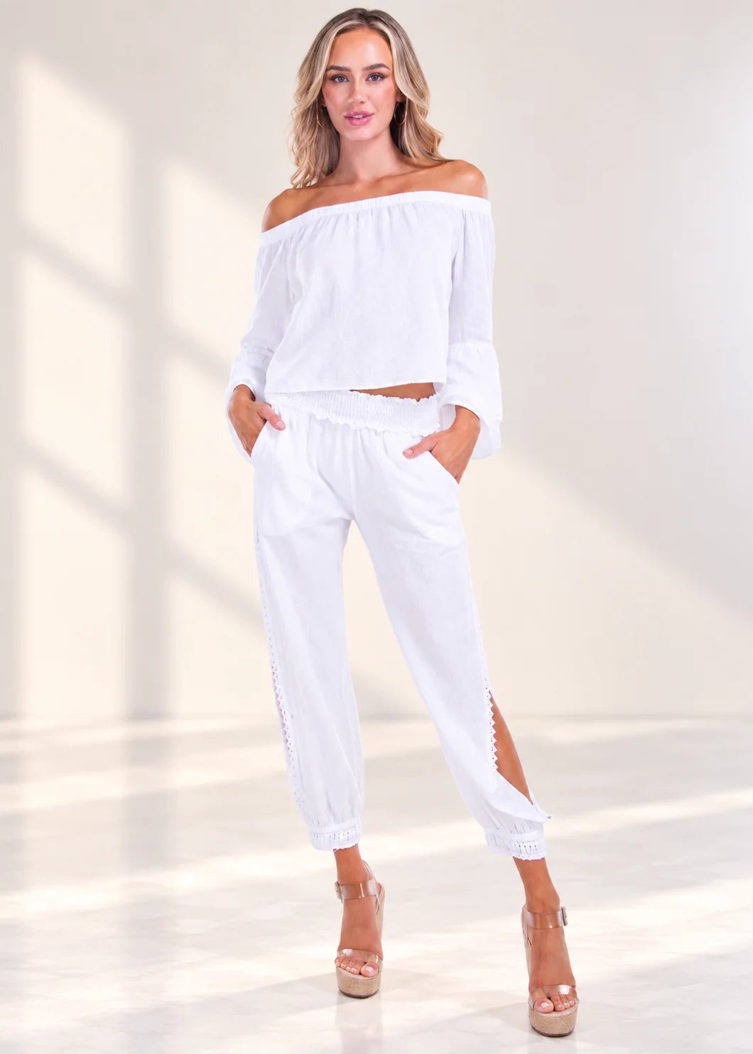 'Allegra' Flowy Off Shoulder Top WOMEN'S TOP for women resort wear - Seaspice Resort Wear