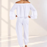 'Allegra' Flowy Off Shoulder Top WOMEN'S TOP for women resort wear - Seaspice Resort Wear