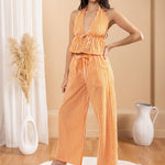 'Althea' Striped Tie - Front Halter WOMEN'S TOP for women resort wear - Seaspice Resort Wear