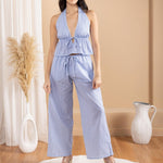 'Althea' Striped Tie - Front Halter WOMEN'S TOP for women resort wear - Seaspice Resort Wear