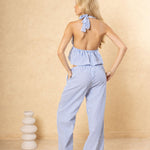 'Althea' Striped Tie - Front Halter WOMEN'S TOP for women resort wear - Seaspice Resort Wear