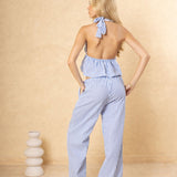 'Althea' Striped Tie - Front Halter WOMEN'S TOP for women resort wear - Seaspice Resort Wear
