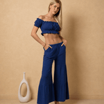 'Amelie' Off Shoulder Crop Top WOMEN'S TOP for women resort wear - Seaspice Resort Wear