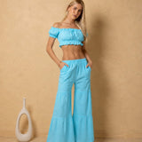 'Amelie' Off Shoulder Crop Top WOMEN'S TOP for women resort wear - Seaspice Resort Wear