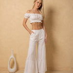 'Amelie' Off Shoulder Crop Top WOMEN'S TOP for women resort wear - Seaspice Resort Wear