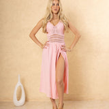 'Arabella' Panel High Split Midi Dress WOMEN'S DRESS for women resort wear - Seaspice Resort Wear