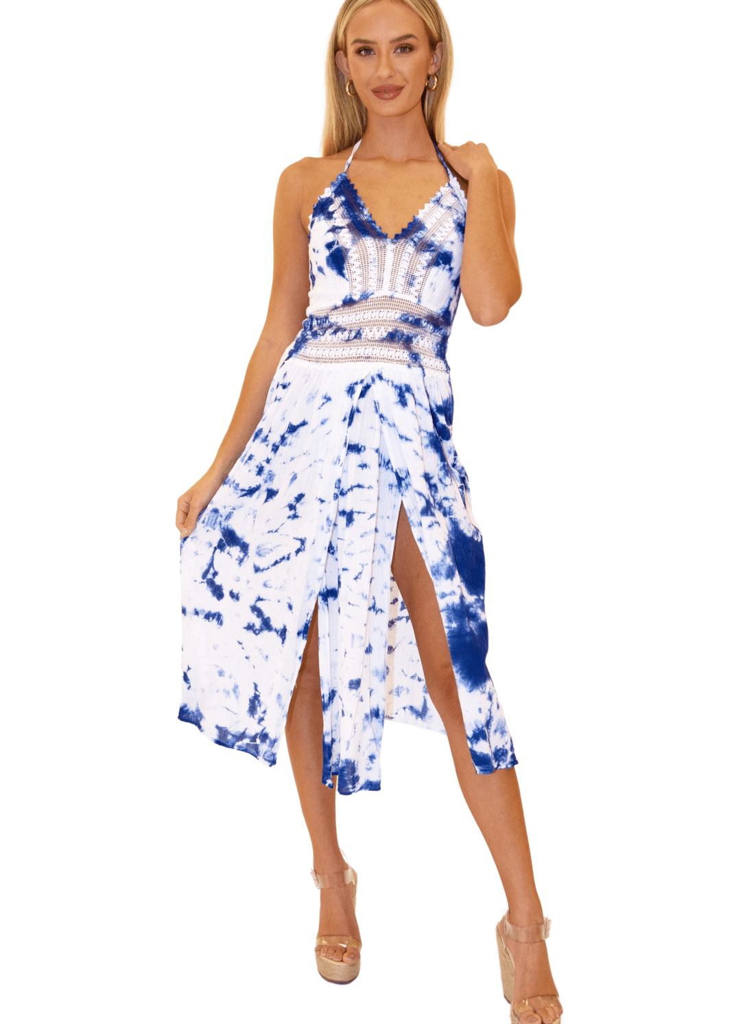 'Arabella' Panel High Split Midi Dress WOMEN'S DRESS for women resort wear - Seaspice Resort Wear