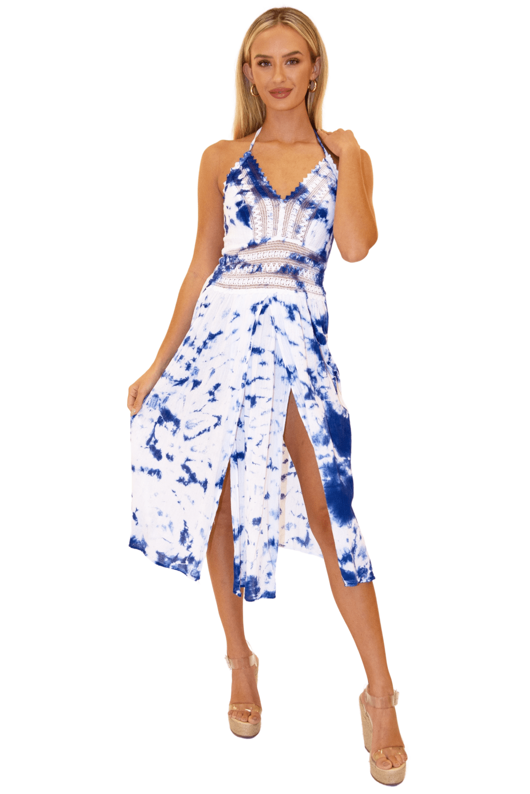 'Arabella' Panel High Split Midi Dress WOMEN'S DRESS for women resort wear - Seaspice Resort Wear