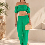 'Ayla' Puffed Sleeve Top WOMEN'S TOP for women resort wear - Seaspice Resort Wear