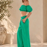 'Ayla' Puffed Sleeve Top WOMEN'S TOP for women resort wear - Seaspice Resort Wear