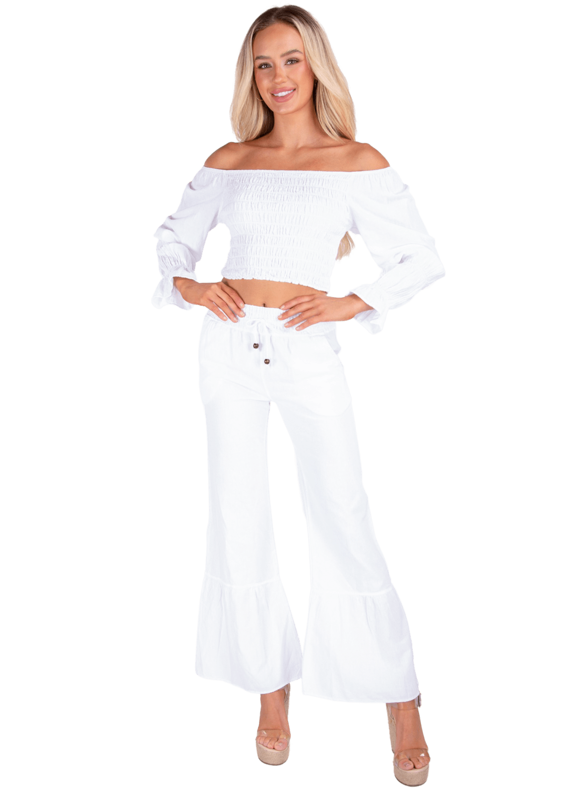 'Belle' Shirred Long Sleeve Top WOMEN'S TOP for women resort wear - Seaspice Resort Wear