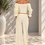 'Belle' Shirred Long Sleeve Top WOMEN'S TOP for women resort wear - Seaspice Resort Wear